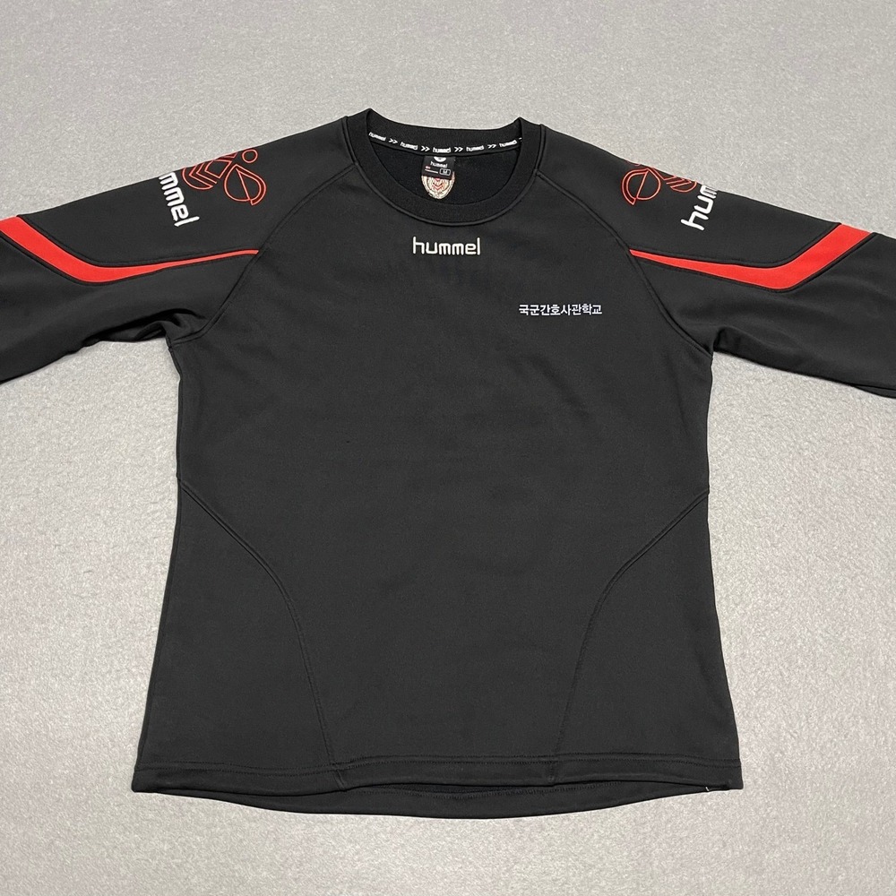 Hummel Sweatshirt Men Medium Black Athletic Training Top Therma Fleece Lined - Picture 2 of 11